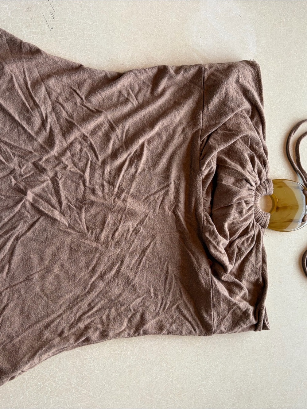 Metro Brown Ruched Shoulder Camisole